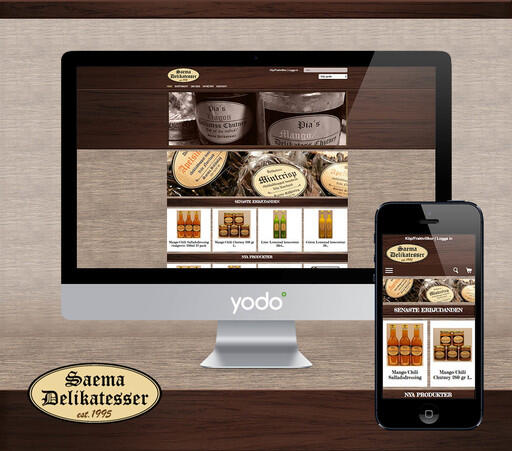 Saema Delikatessgrossists nya webbshop skapad av Precis Reklam i Yodo CMS.
