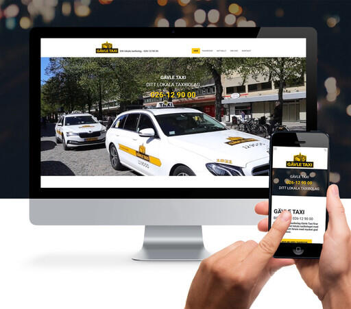 Ny hemsida till Gävle Taxi, skapad av webbyrån Precis Reklam i hemsidesverktyget Yodo CMS.