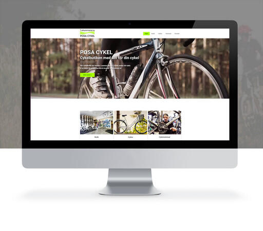 Posa Cykels nya hemsida skapad i Yodo CMS av Webbyrån Precis Reklam i Gävle.