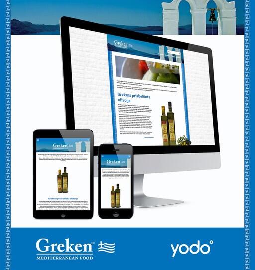 Greken - Mediterranean Food´s nya hemsida som ligger på publiceringssystemet Yodo 3.0.